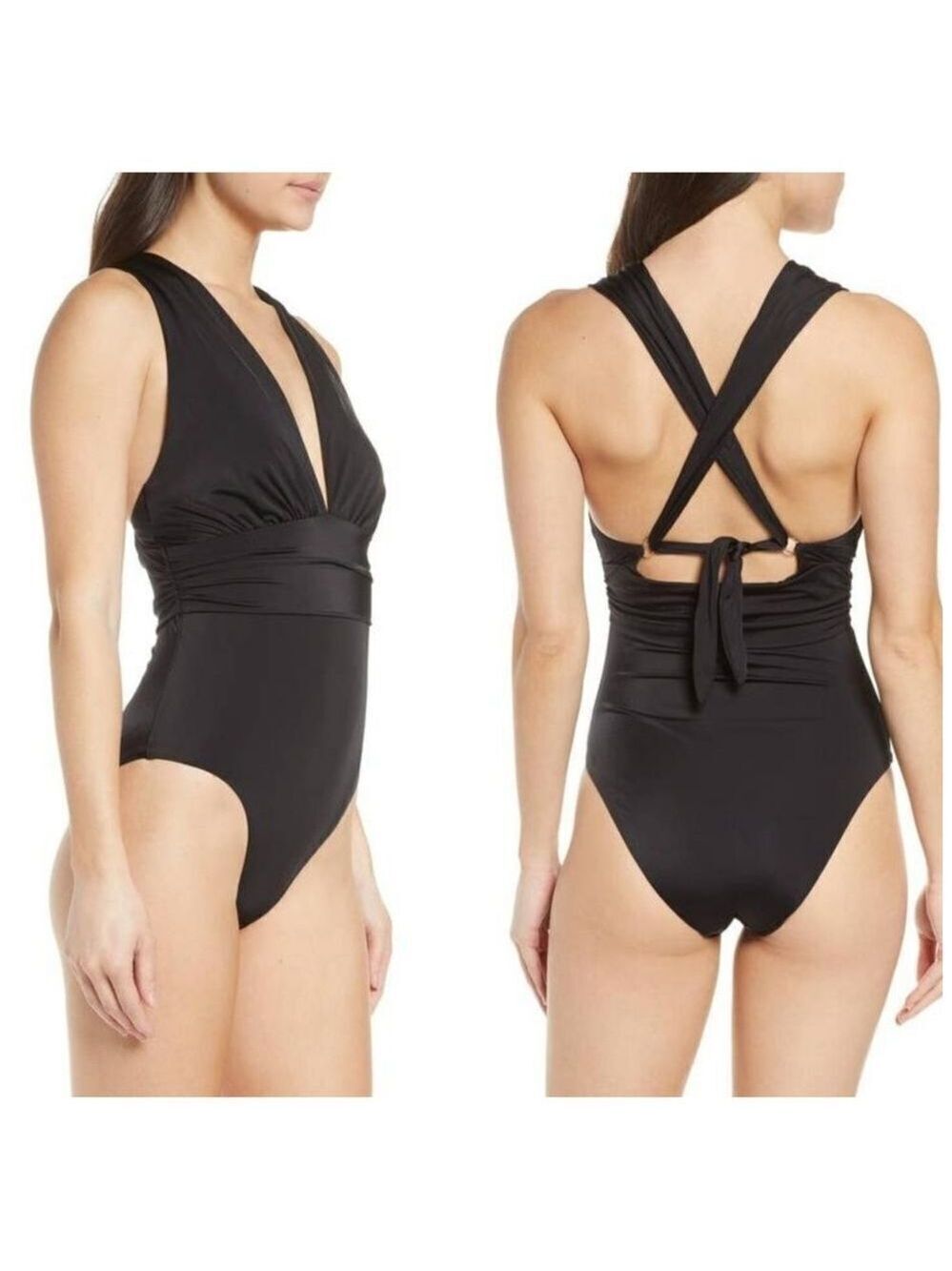 Nwot Chelsea 28 Plunge Empire Waist One Piece Swimsuit